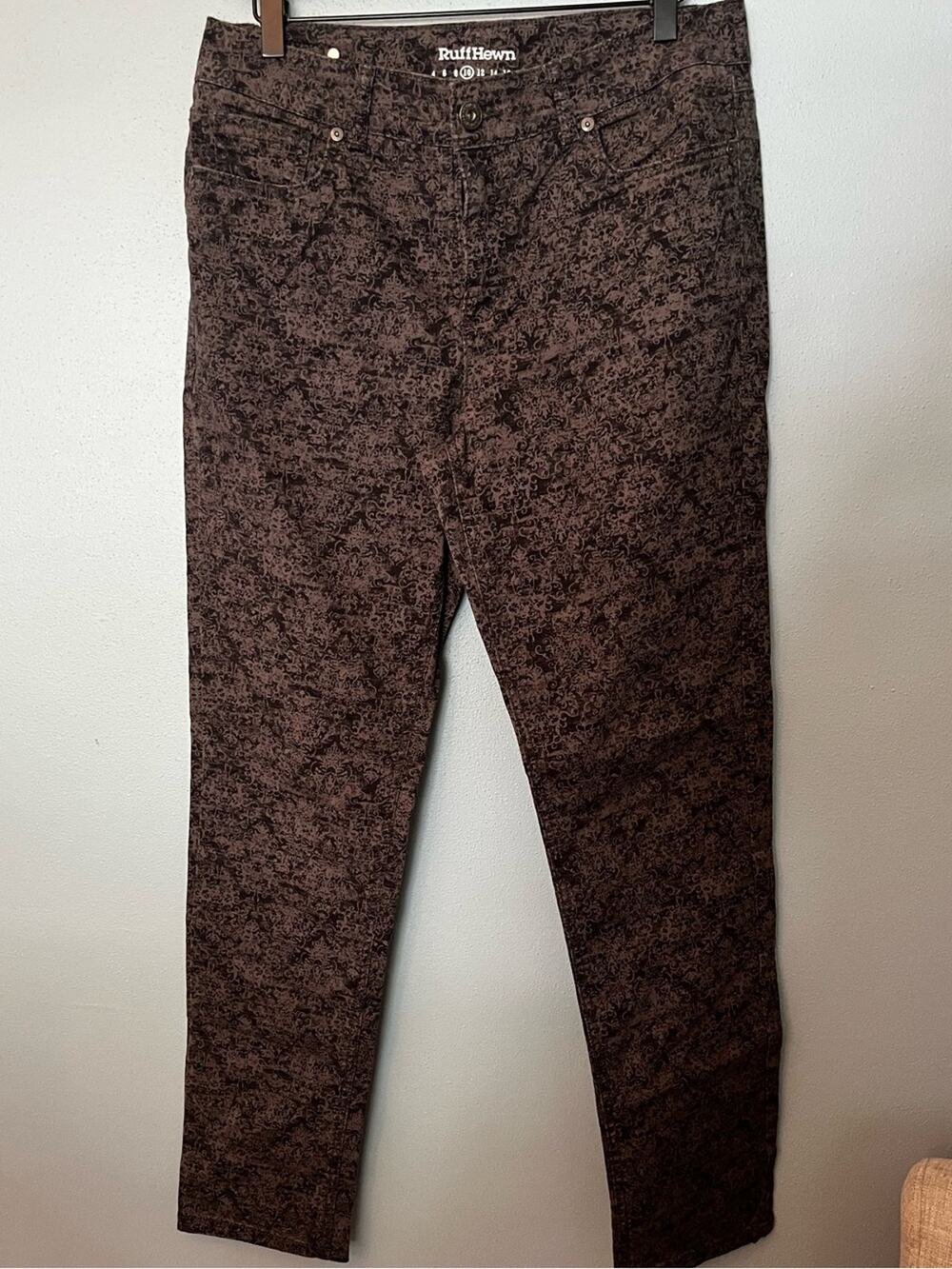 Ruff Hewn Damask Printed Straight Leg Jeans